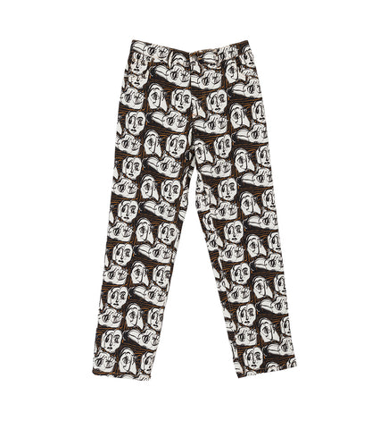 ART DENIM JEANS FACES PRINT