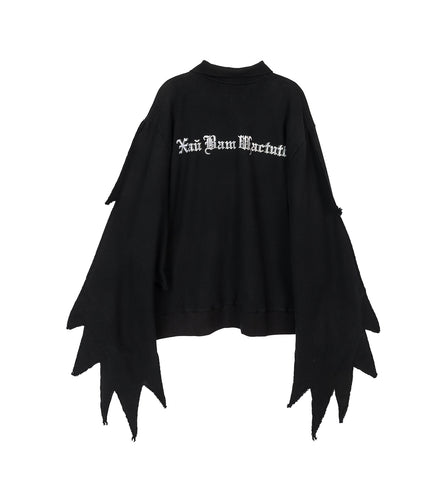 TRIDENT PRINT HOODIE WINGS BLACK