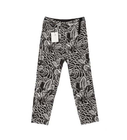 4SDESIGNS FB PLEAT PANT BLACK CAMELIA PRINTED