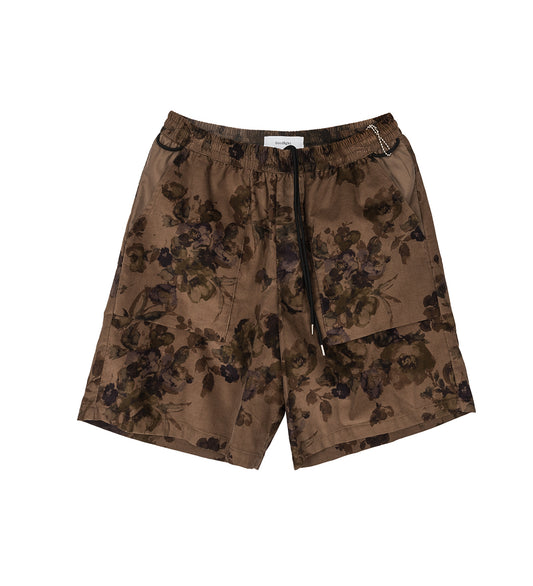 GROCERY GETTER CORDUROY SHORTS BROWN FLORAL
