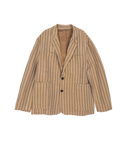 CMMN SWDN TROY SINGLE BREASTED BLAZER SAND STRIPE