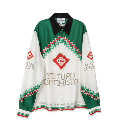 CASABLANCA LONGSLEEVE SILK SHIRT FUTURO OPTIMISTO