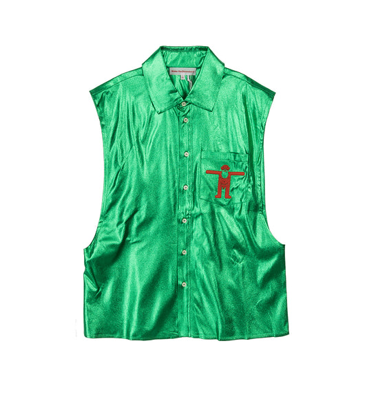 METALLIC UFO SHIRT FERN GREEN