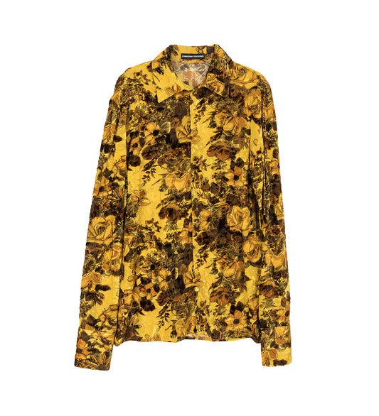 KWAIDAN EDITIONS SLIM SHIRT YELLOW BLANKET FLOWERS