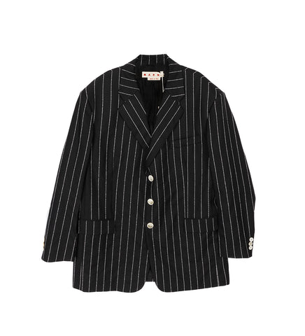 MARNI PINSTRIPED OVERSIZED BLAZER BLACK