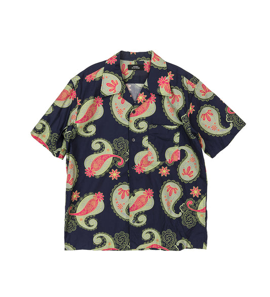RASSVET PAYSLEY PRINT S/S SHIRT BLACK