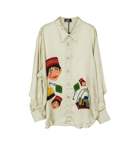 LATE CHECKOUT ISSA BELLBOY SHIRT PEARL WHITE