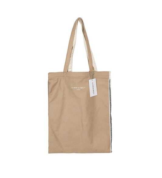 Y/PROJECT SCARF PRINT TOTE BAG CREAM/WHITE