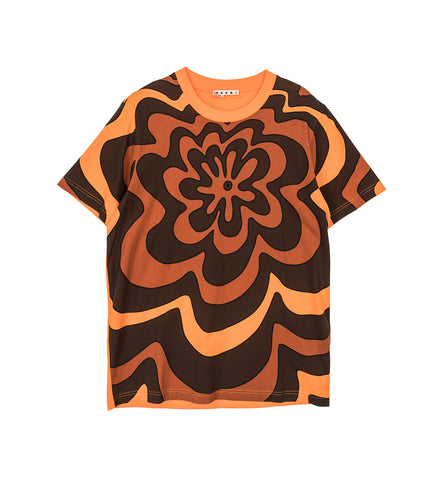 MARNI FLOWER MOTIF T-SHIRT MAROON