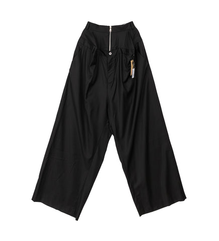 NATASHA ZINKO DOUBLE WAIST BOX PANTS BLACK