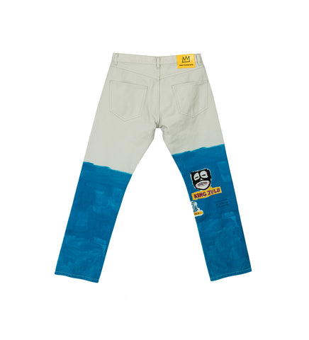 HONEY FUCKING DIJON BASQUIAT DENIM PANTS BLUE